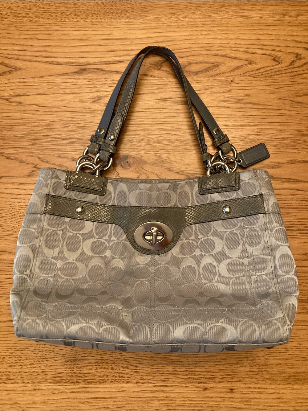 Coach Penelope Signature Carryall Gray